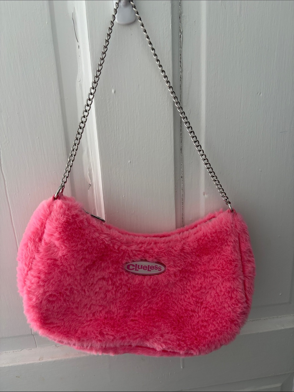Pink Faux Fur Shoulder Bag- Clueless